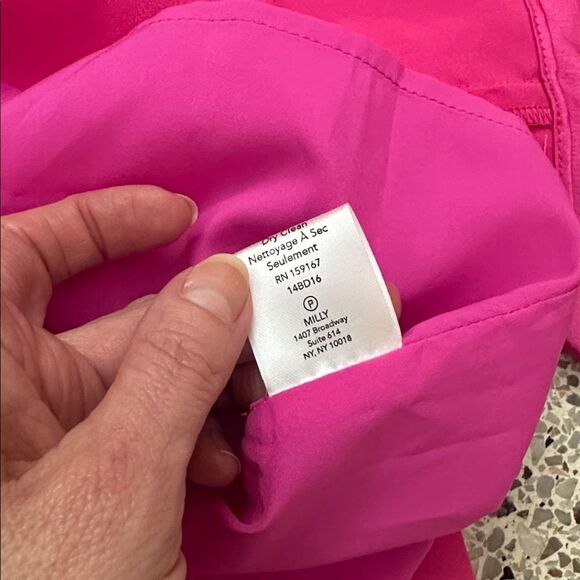 NWT Milly hot pink Jordan satin mini wrap dress small s - Picture 5 of 8